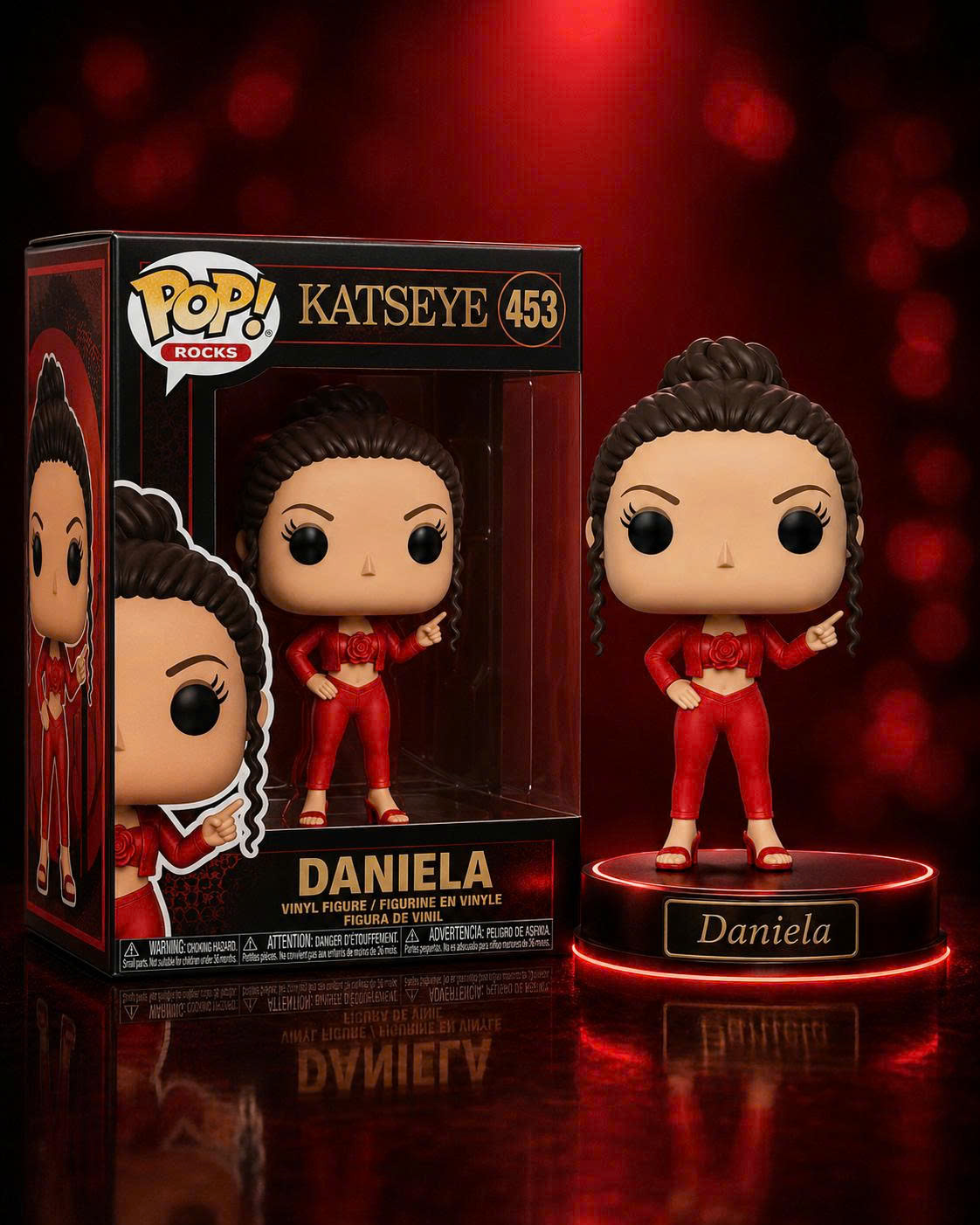 Funko Pop Daniela KATSEYE x Red Dress Collectible Vinyl Figure – K-Pop Idol Display Doll with Collector Box